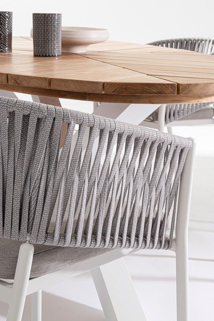 Овальный стол для сада из алюминия и тика BIZZOTTO PALMDALE ARCH-00071500 - Вид №4