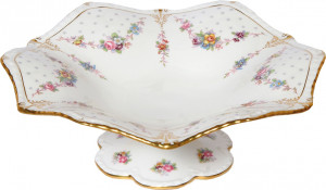 90750 Royal Crown Derby Блюдо на ножке Royal Crown Derby "Роял Антуанетта" 30см Фарфор костяной