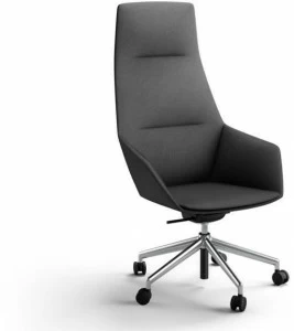 Brunner Офисное кресло руководителя в ткани с подлокотниками на колесиках с высокой спинкой Ray