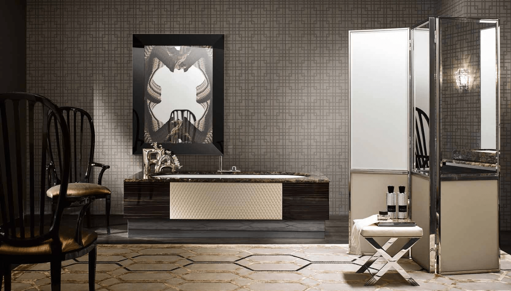 Комбинация ванной комнаты F01 в отделке MARMO emperador MILLDUE FOUR SEASONS FOURSEASONS01 - Вид №2