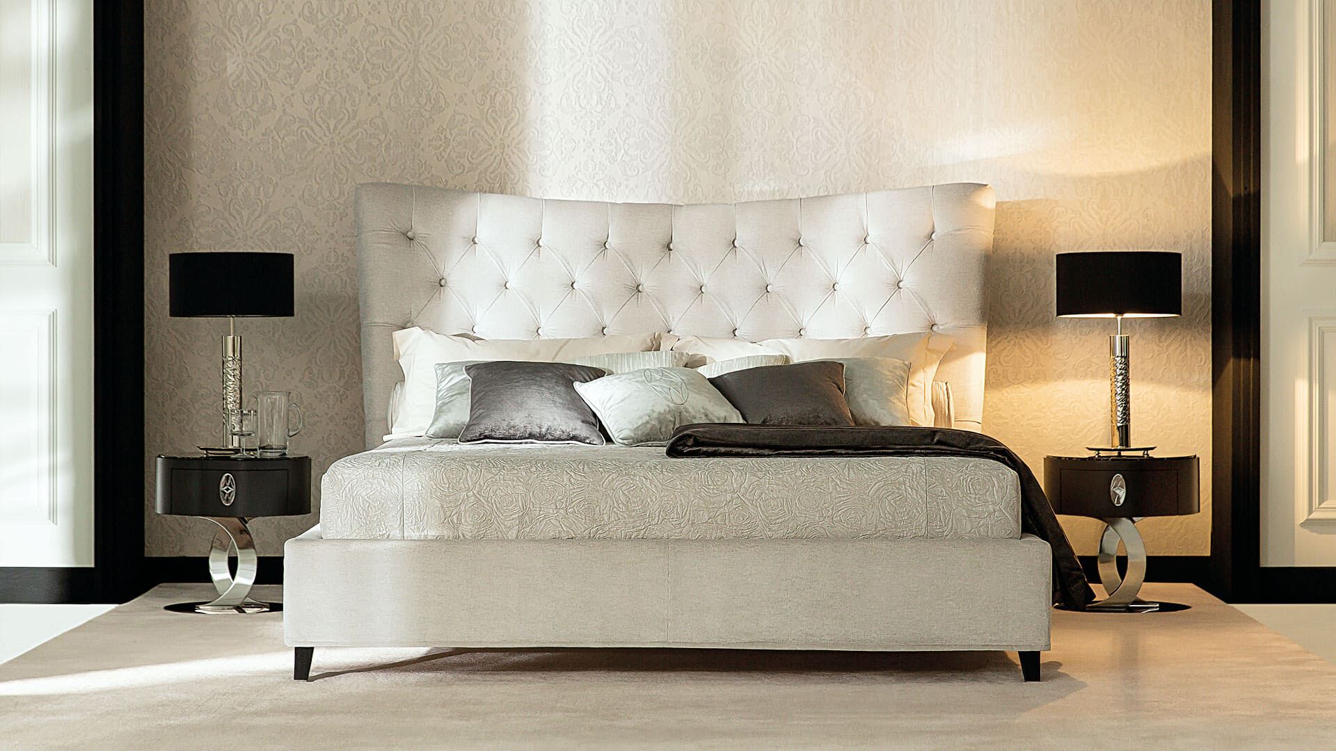 Двуспальная кровать из ткани с капитонным изголовьем OPERA CONTEMPORARY BERENICE ARCH-00143779 - Вид №1