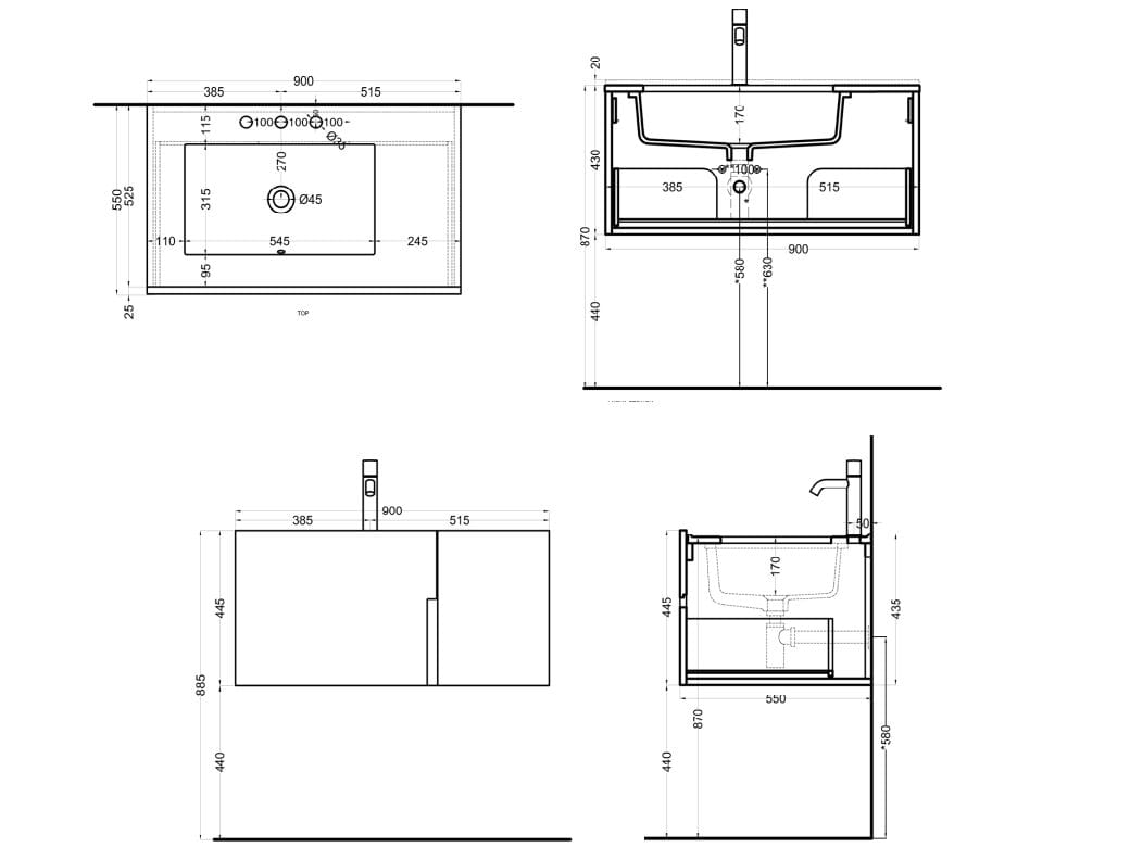 Деревянный подвесной умывальник с ящиками Ceramica Cielo Filo ARCH-00041504 - Вид №3
