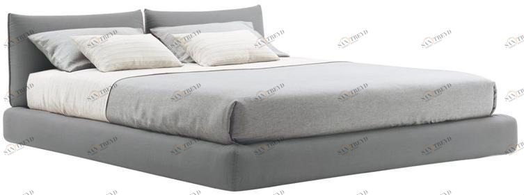 Poliform Двуспальная кровать из ткани с мягким изголовьем Dream sun-id-1484687