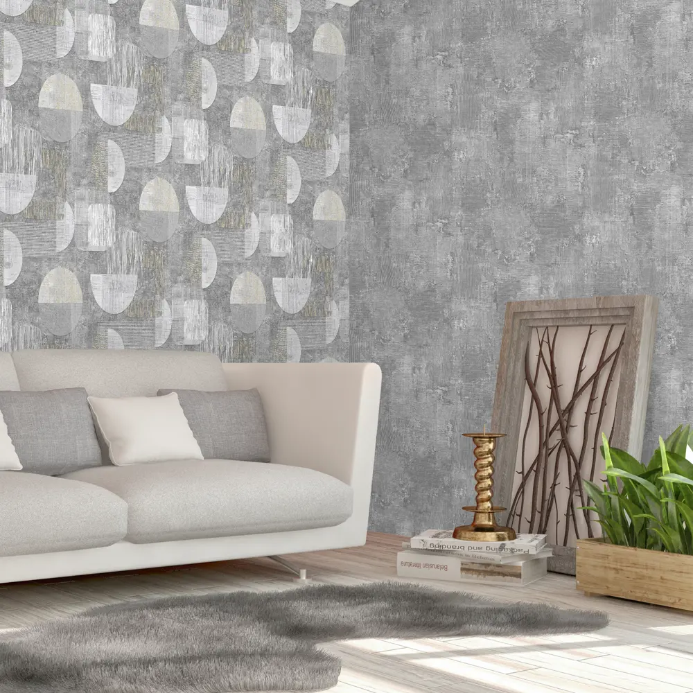 Обои флизелиновые Victoria Stenova Misha тёмно-серые 1.06 м VS281628 STLM-2174064 - Вид №3