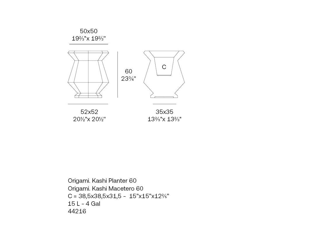 Садовый горшок Vondom оригами ARCH-00061407 - Вид №4