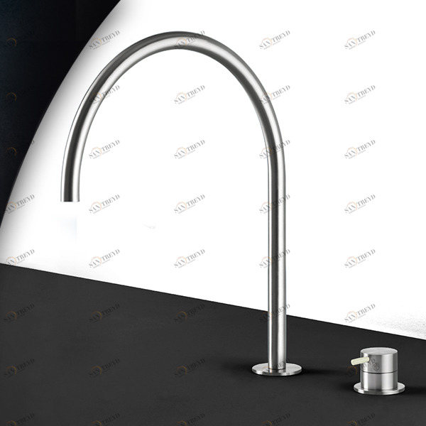 Смеситель для раковины сталь матовая с серой ручкой Toki Radomonte TKI33SCIL29