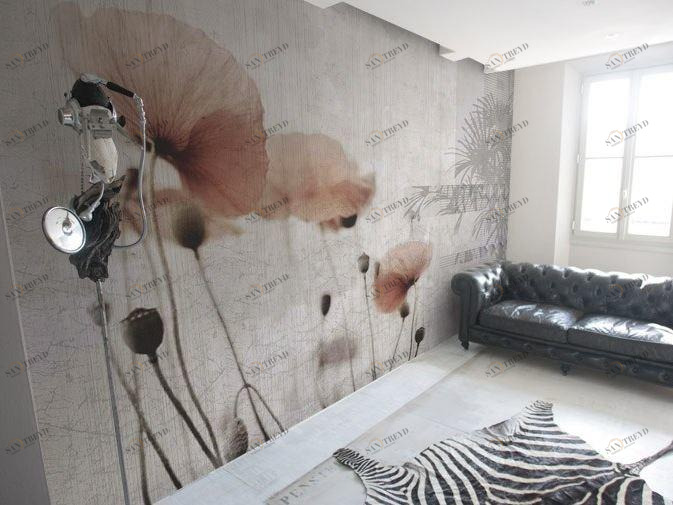 GLAMORA Виниловые обои с цветочными мотивами White sun-id-1388174