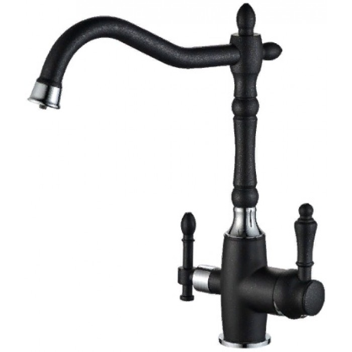 Steel Hammer SH 812 Black CR Смеситель для кухни Zorg 325  - Вид №1