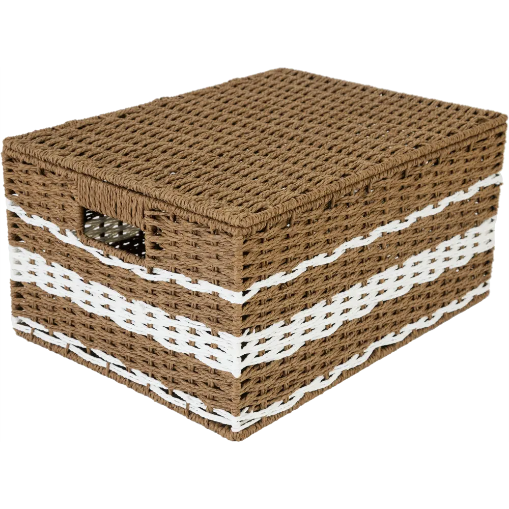 Корзина с крышкой Storidea HXL21.342 M 28x18x38 см 19 л бумага цвет коричневый STLM-2012889