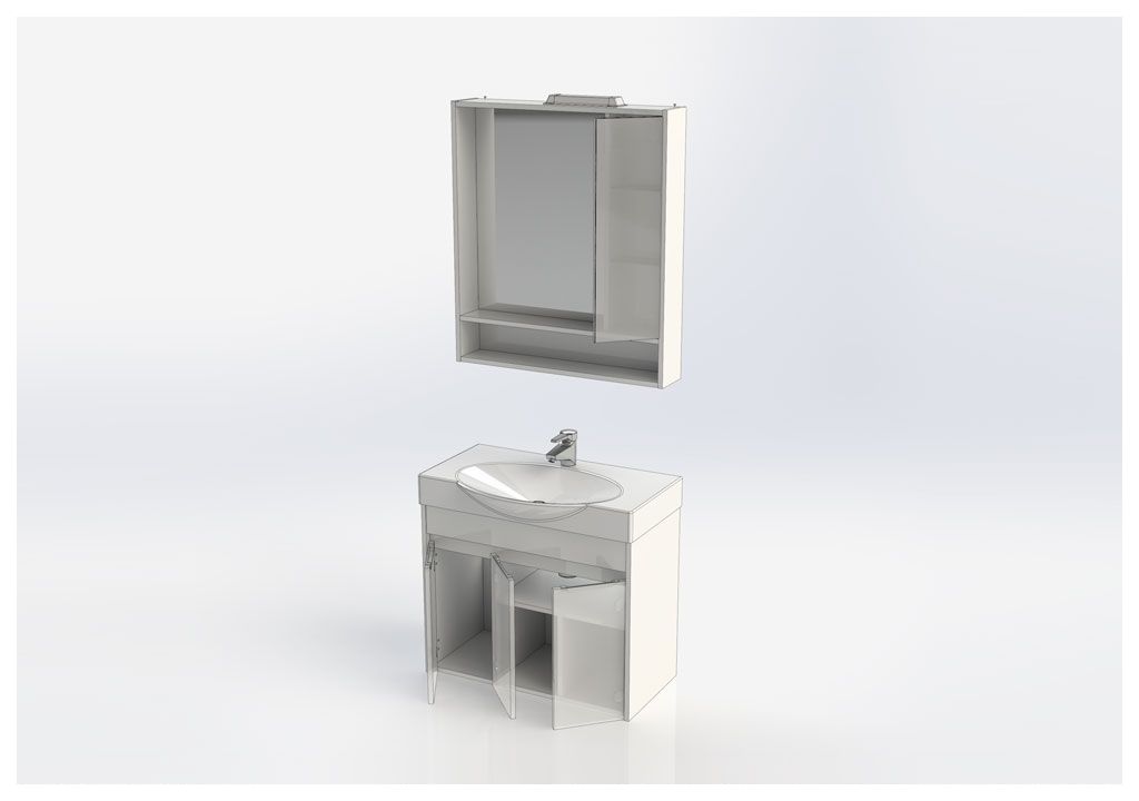 Мебель для ванной Aquanet Коста 76 белый/дуб антик 00188420 - Вид №12