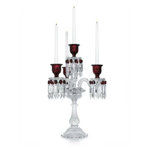 Подсвечник хрустальный на 4 свечи красный Baccarat DELIGHT  246231 Красный;прозрачный