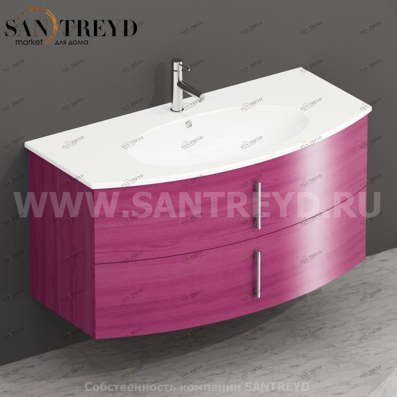MDMC10Y6077 Тумба с двумя ящиками 100 см розовая Globo 4ALL Италия Ceramica Globo