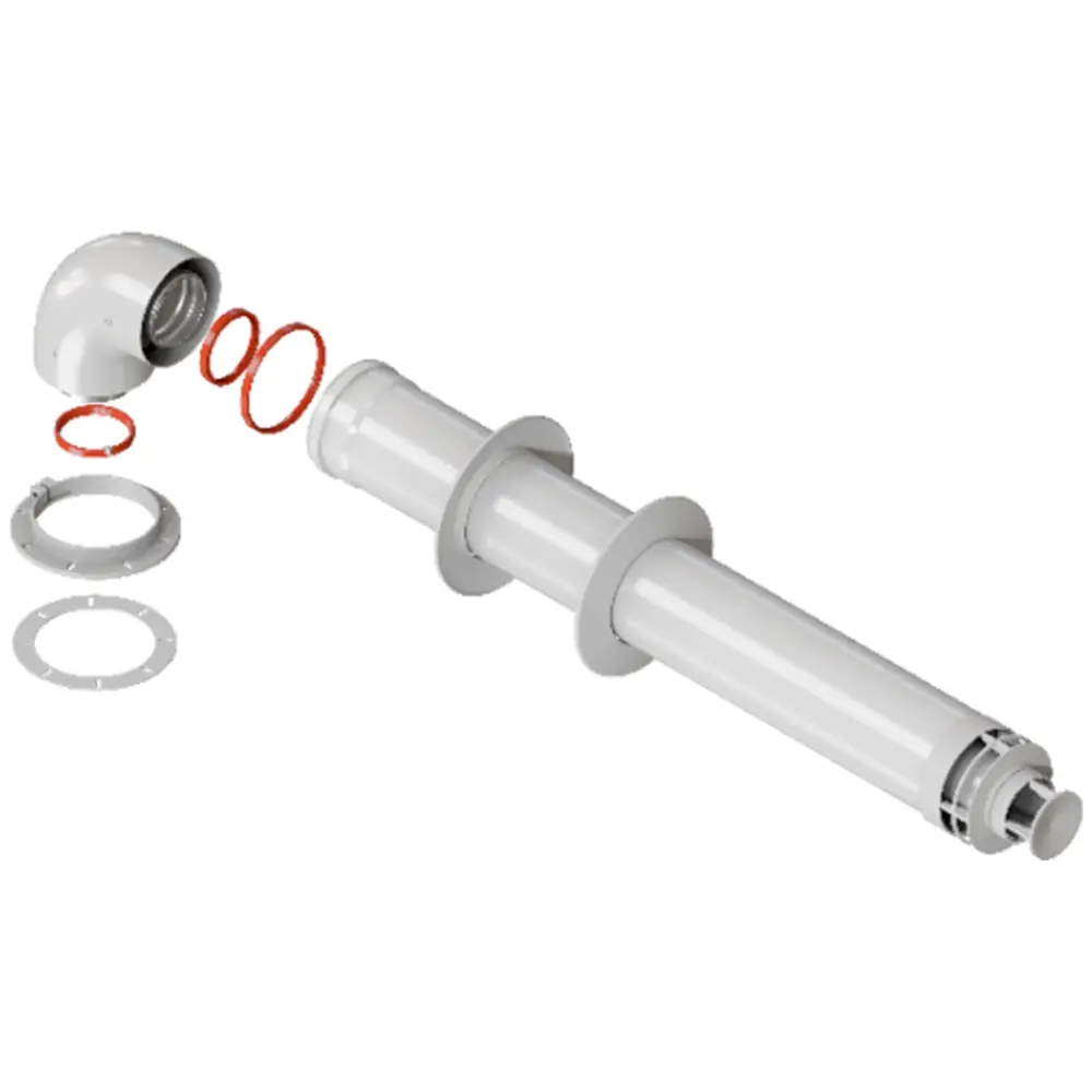 Комплект дымохода Rommer стандарт 60/100 - 900мм в комплекте фланец RCA-6010-240900 Отсутствует STLM-2004963