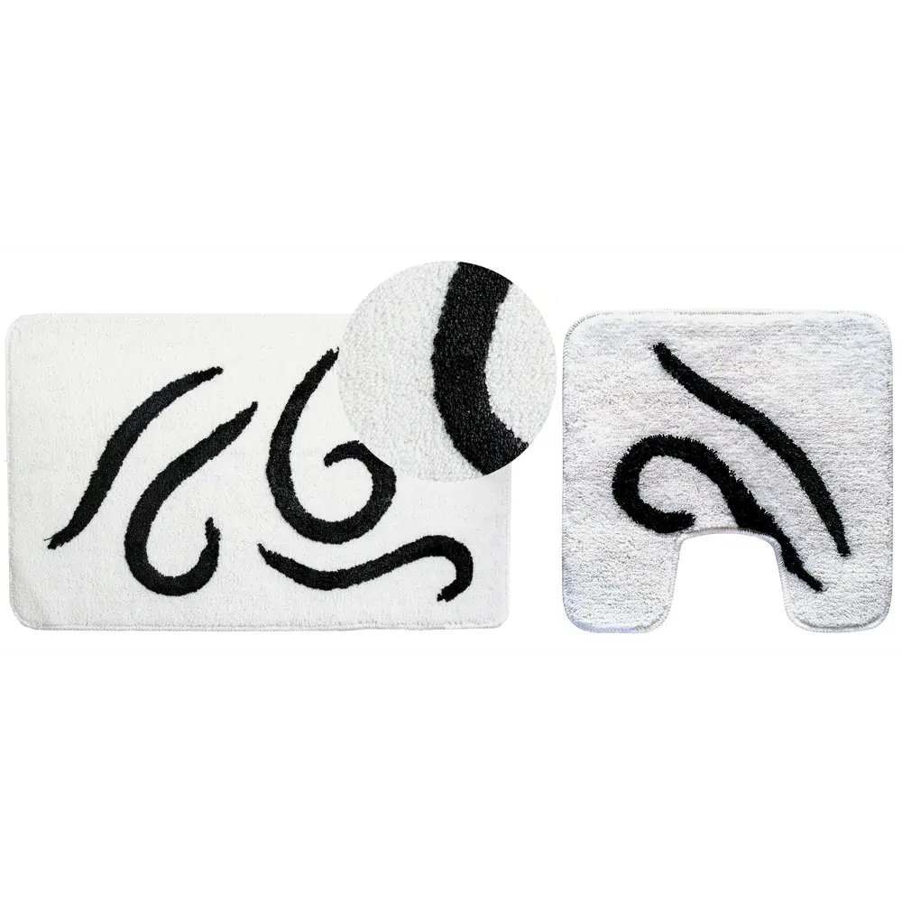 Коврик для туалета Узоры, 50х50 см, цвет белый АКВАЛИНИЯ ворс STLM-2124815 - Вид №1