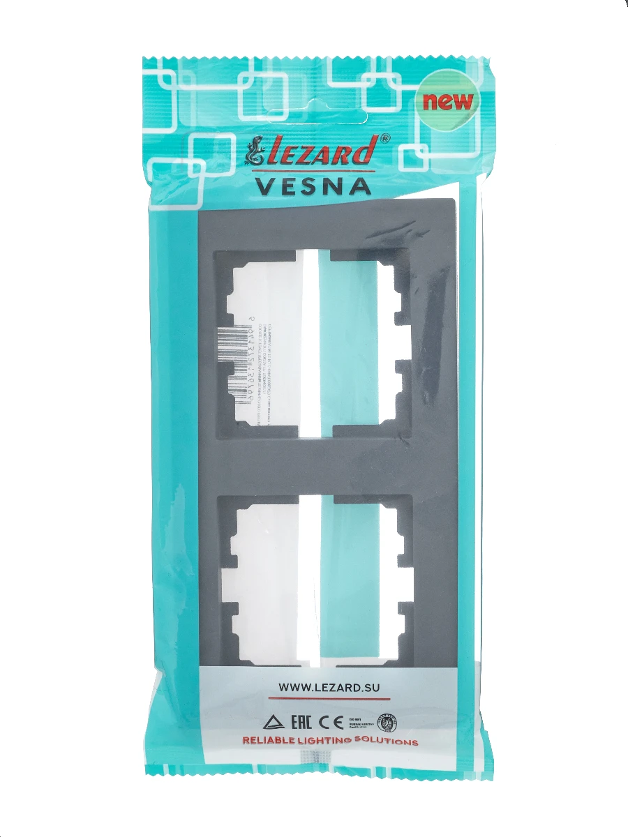 VESNA Рамка 2-я вертикальная графит LEZARD 742-3400-152 - Вид №1