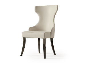 Кожаный стул с высокой спинкой