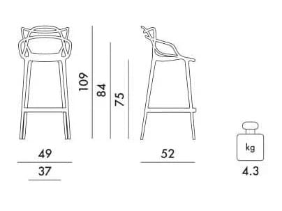 Стул из инженерного пластика с подставкой для ног Kartell Masters ARCH-00140334 - Вид №61