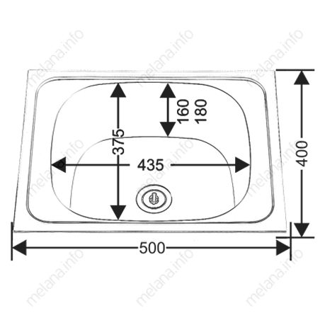 Мойка 5040 MELANA 0,4/160 накладная прямоугольная (091 t *20) 091 t (*20) - Вид №1