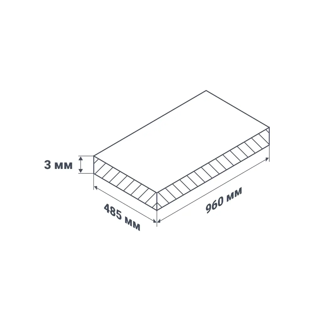 Листовая панель ПВХ 960x485x0.3 мм Лайн 0.47 м² Пластмаркет STLM-2040206 - Вид №4