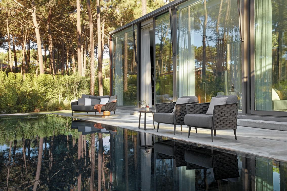 Кушетка белая веревка 45мм серебристая Manutti Cascade MNST753 - Вид №4