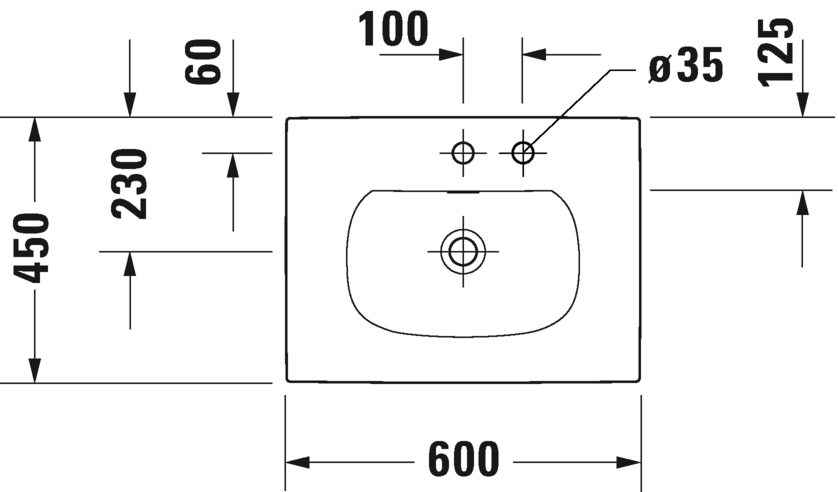0385600000 Накладная раковина под столешницу  овальная Duravit Viu - Вид №2