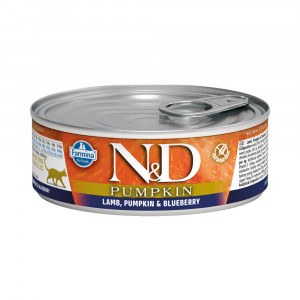 ПР0057884 Корм для кошек N&D Pumpkin с тыквой, ягненок и черника банка 80г Farmina