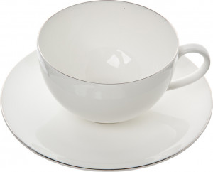 82058 Dibbern Чашка для эспрессо с блюдцем Dibbern "Платиновая линия" 110мл Фарфор костяной