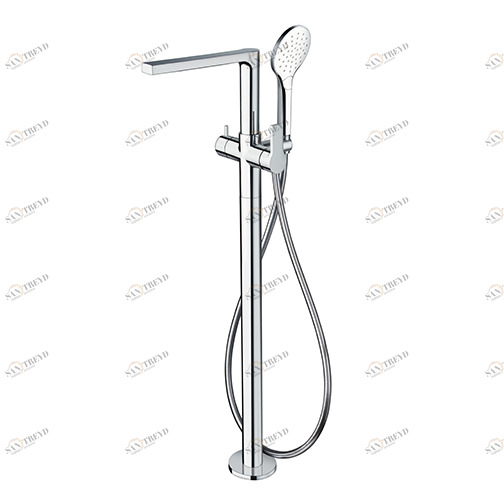 CRIOG189 Напольный смеситель для ванны, внешние части для CRICS290 с гибким шлангом LONG LIFE и ручным душем против известкового налета с 3 функциями и независимым смешиванием Cristina Rubinetterie 