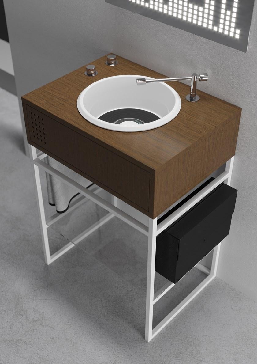 Olympia Ceramica Тумба под умывальник из железа с ящиками и полотенцесушителем Vinyl Vynilcom62 - Вид №5