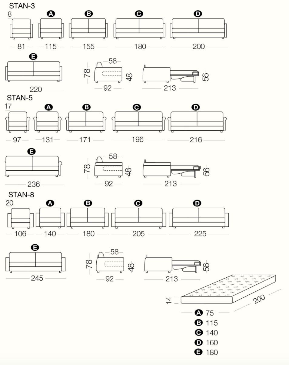 Двуспальный диван-кровать из ткани Milano Bedding STAN ARCH-00114193 - Вид №5