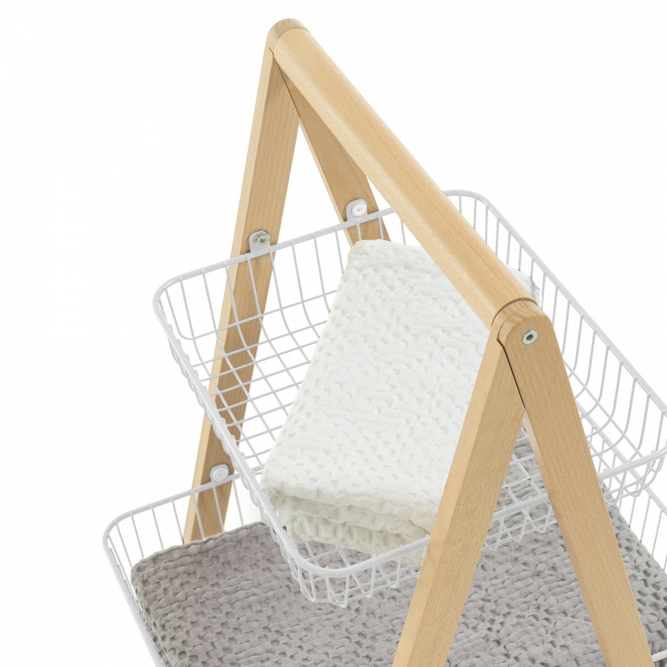 Столик сервировочный на колесиках с тремя полками 54 см Rowley от La Forma LA FORMA ROWLEY 345070 Бежевый;белый  - Вид №2