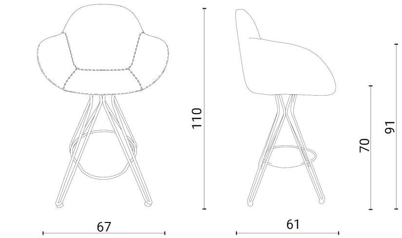 Ozzio Italia Барный стул на жердочке  S557  - Вид №2