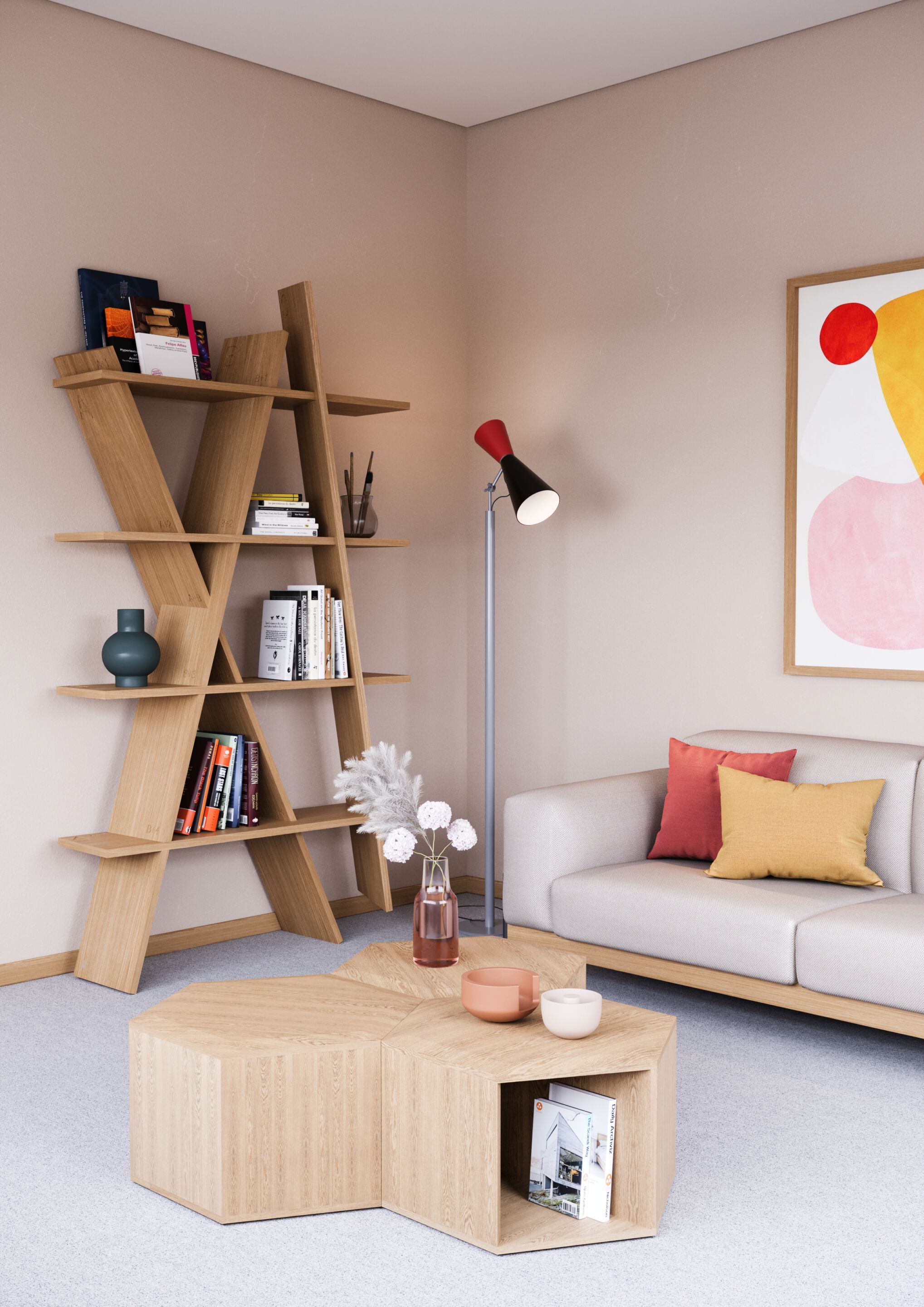 Деревянный низкий журнальный столик Wewood HEXA ARCH-00145415 - Вид №7