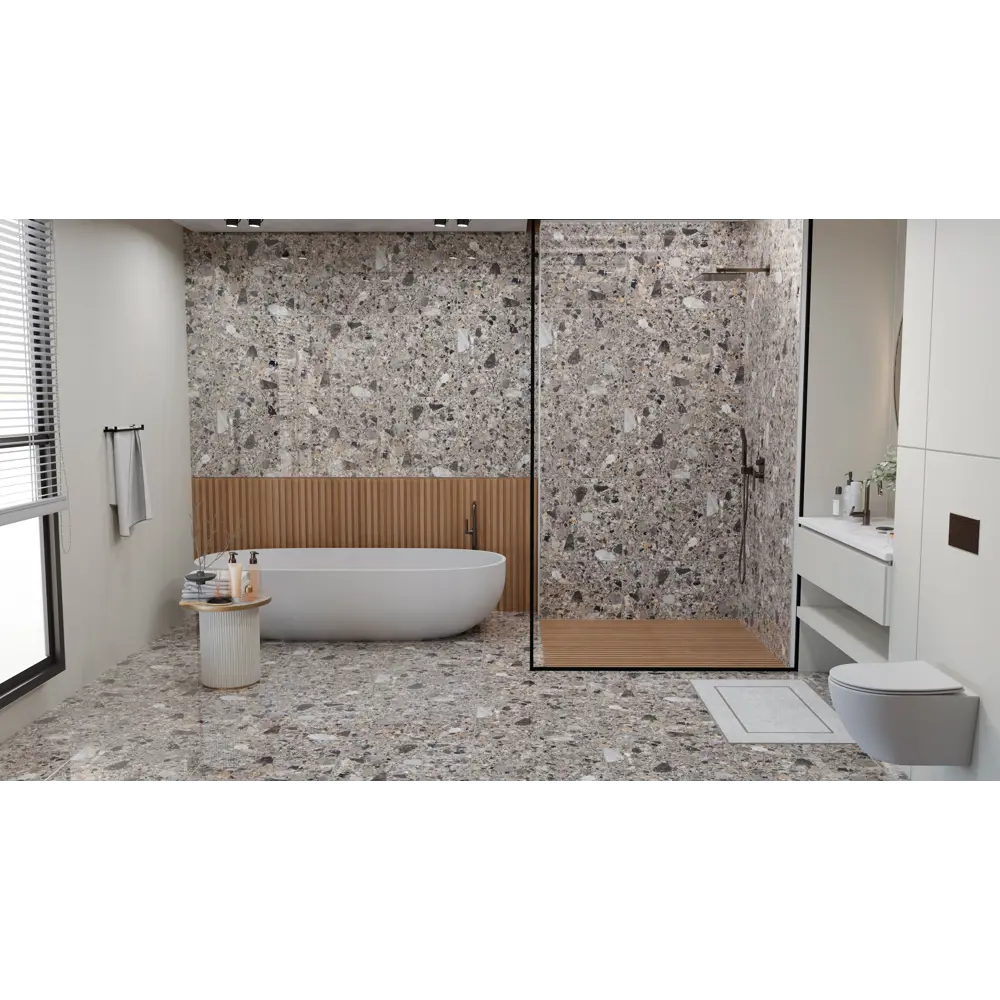 Глазурованный керамогранит Concor Ceppo Natural 60x120 см 1.44 м² полированный цвет тёмно-серый камень 89386034 STLM-2046030 - Вид №5