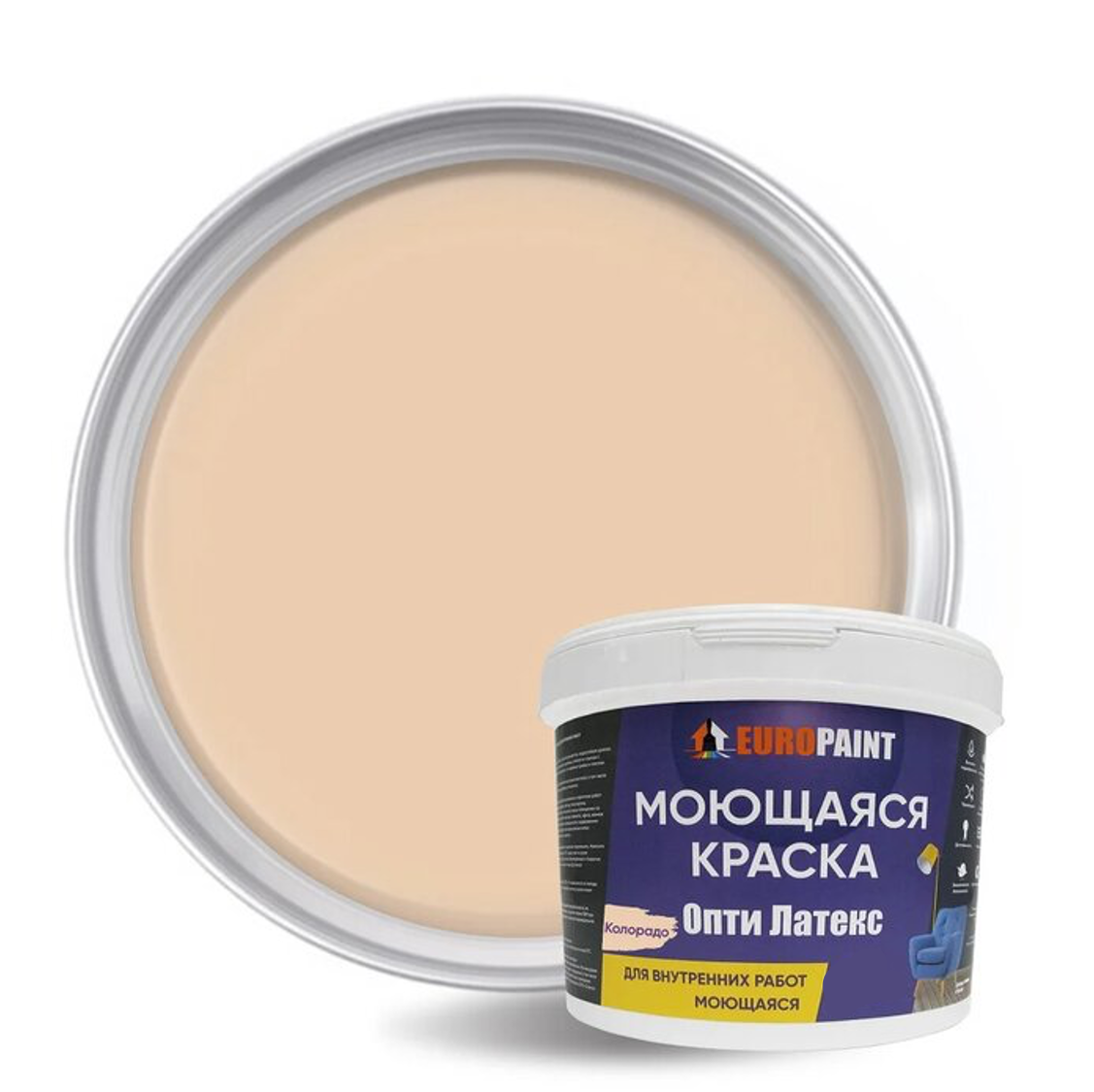 90295535 Краска Опти Латекс цвет колорадо 1 л STLM-0172809 EUROPAINT