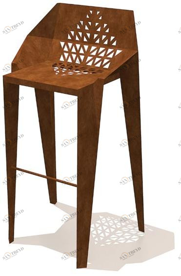 TrackDesign Стул из стали Corten ™ с подставкой для ног Foglia Sp0409002