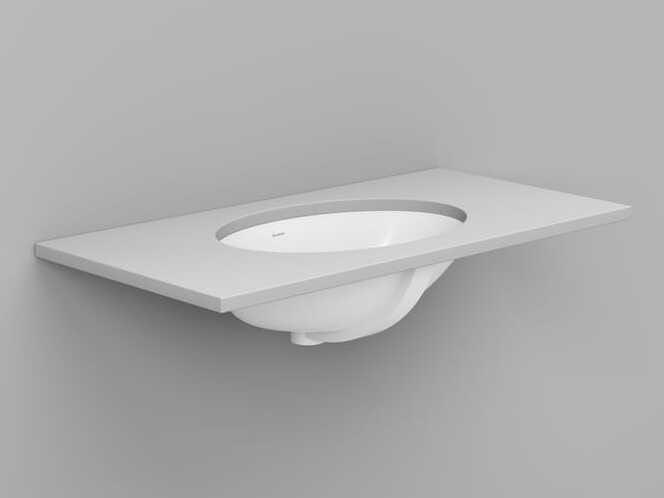 Овальная раковина с керамической столешницей с переливом Ceramica Dolomite AGORDO ARCH-00086762