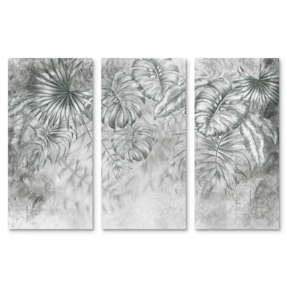 Картина на МДФ Листья серые 30x60 см 3 шт 85336852 STLM-2212266 POSTERMARKET 