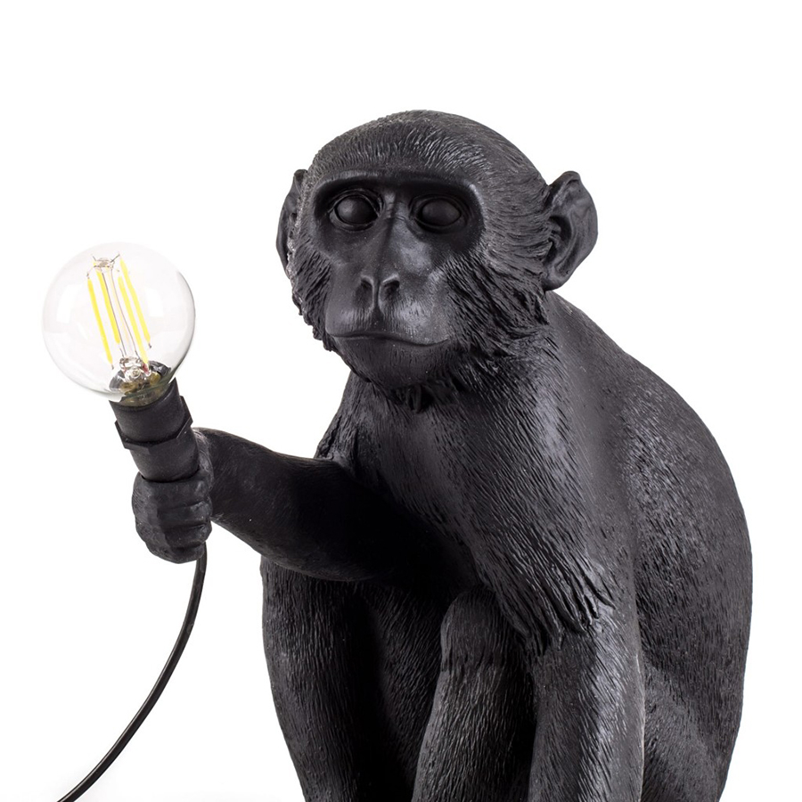 Светильник Monkey Lamp Sitting, черный Seletti 14922 - Вид №2