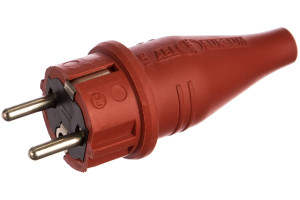 15976247 Резиновая вилка с мультизаземлением IP44 16A 2P+E 250V, красный 1419140 ABL