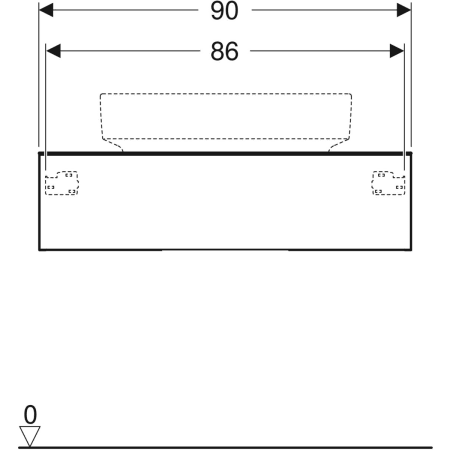 501.165.00.1 Шкафчик для накладной раковины Geberit VariForm, с одним выдвижным ящиком, полкой и сифоном Geberit  - Вид №15
