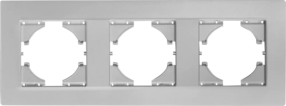 Рамка GUSI Electric City на 3 розетки серебристая 84695718