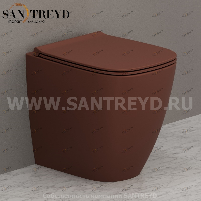 GN002MT Приставной унитаз напольный Коричневый Ceramica Globo GENESIS Италия