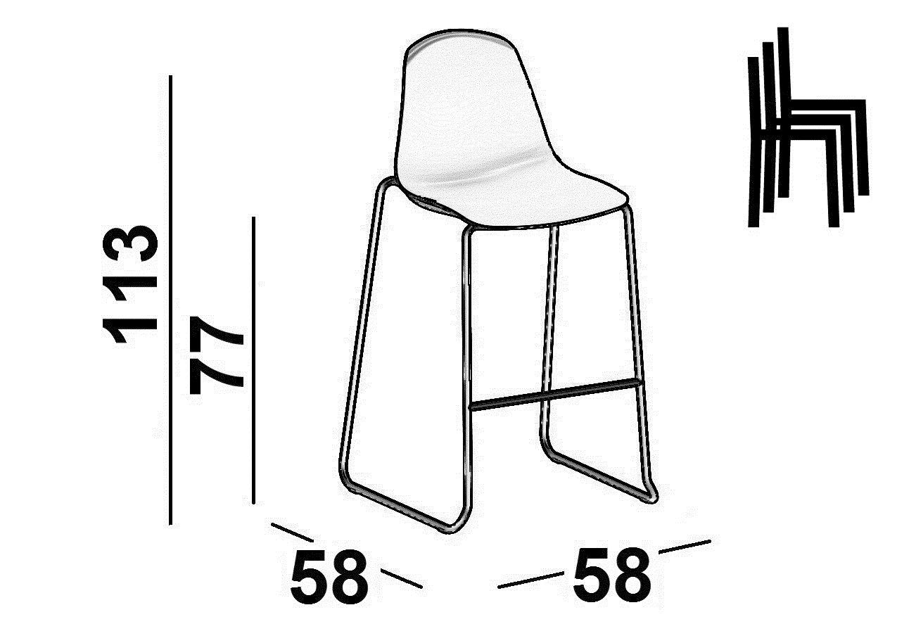 Высокий табурет со спинкой Luxy эпоха ARCH-00070600 - Вид №4
