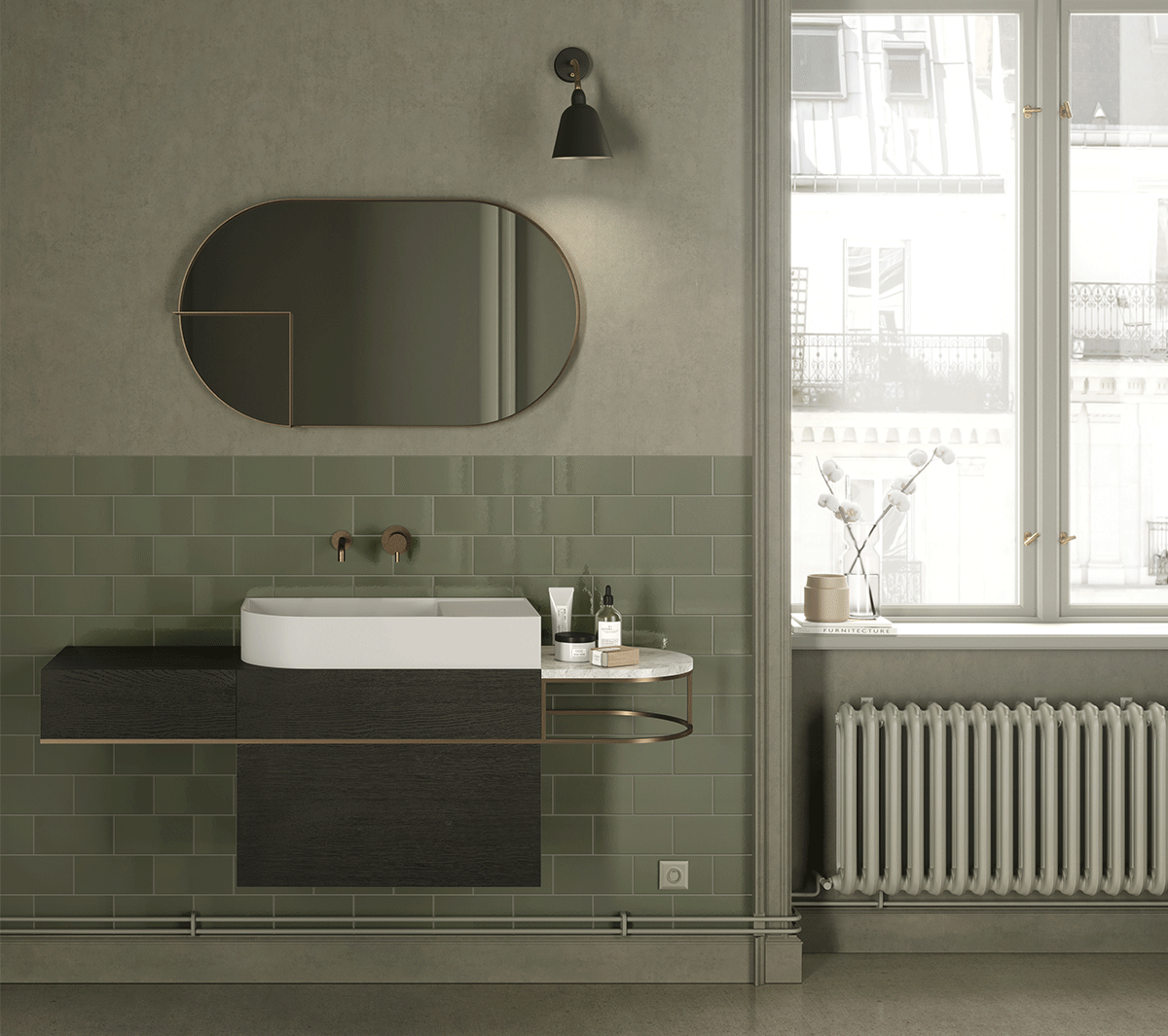 Ex.T Nouveau Shelf Mirror Настенное зеркало с полкой EXNOUSPOVAL/BR - Вид №2