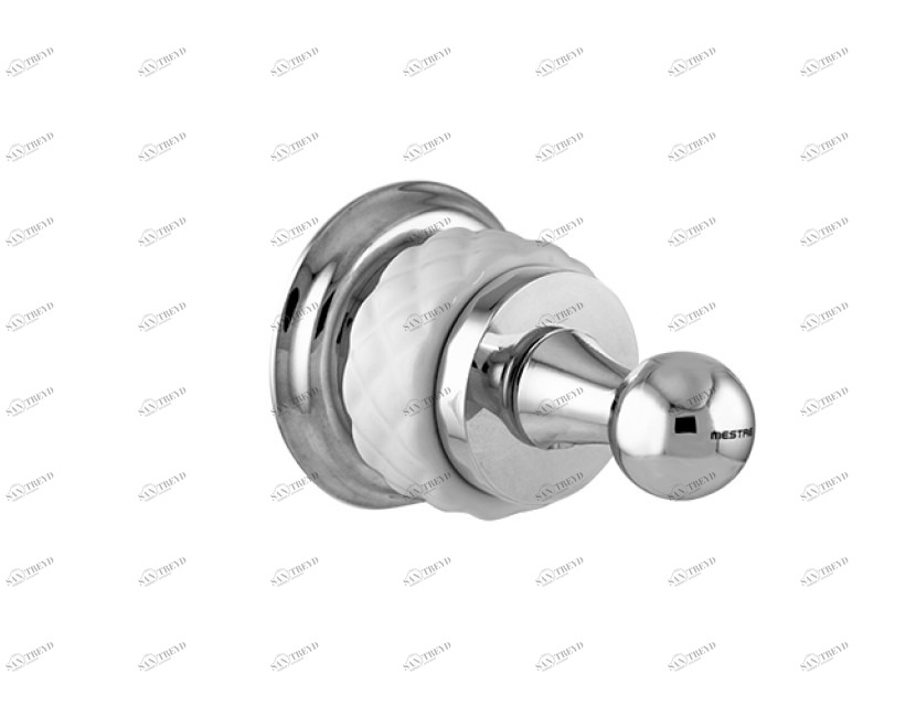 065575.N00.72 Крючок для халата с белым фарфором Окисленная медь Mestre 