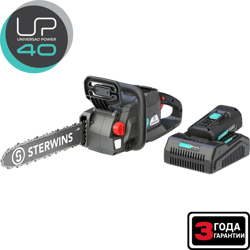 Пила аккумуляторная Sterwins 40VCS2-34.1A 40 В 45 см АКБ и ЗУ в комплекте 82152424 STLM-2208468 