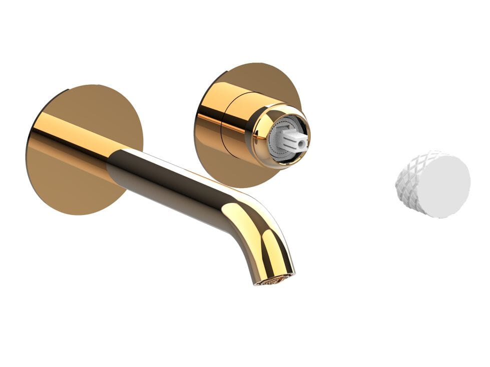 Настенный смеситель для раковины с 2 отверстиями и ограничителем расхода Rubinetterie Frattini Pepe XLS ARCH-00144539