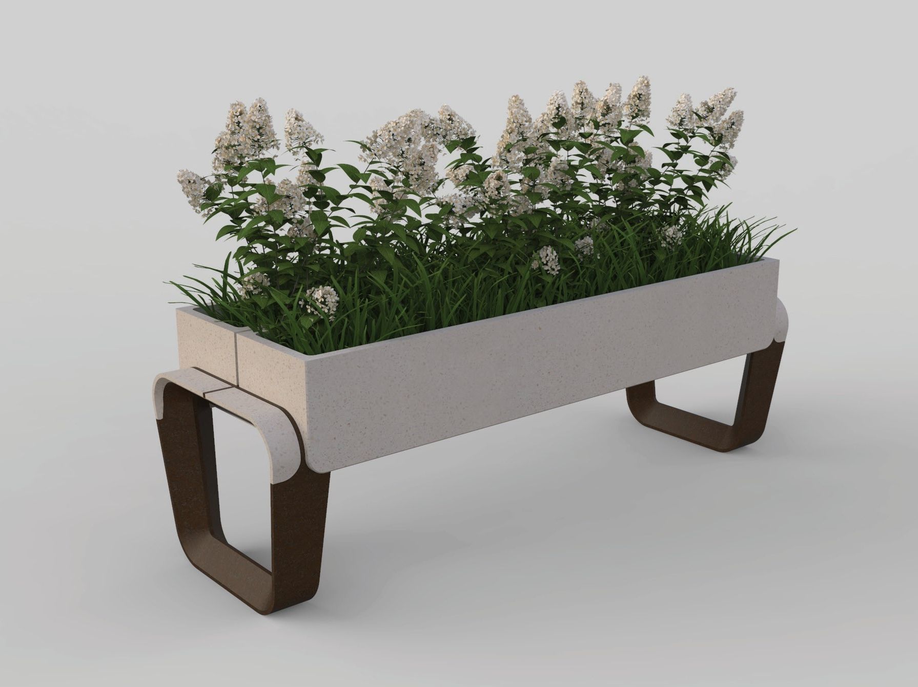 Реконструированный каменный прямоугольный плантатор Viscio Urban Design Key ARCH-00080247