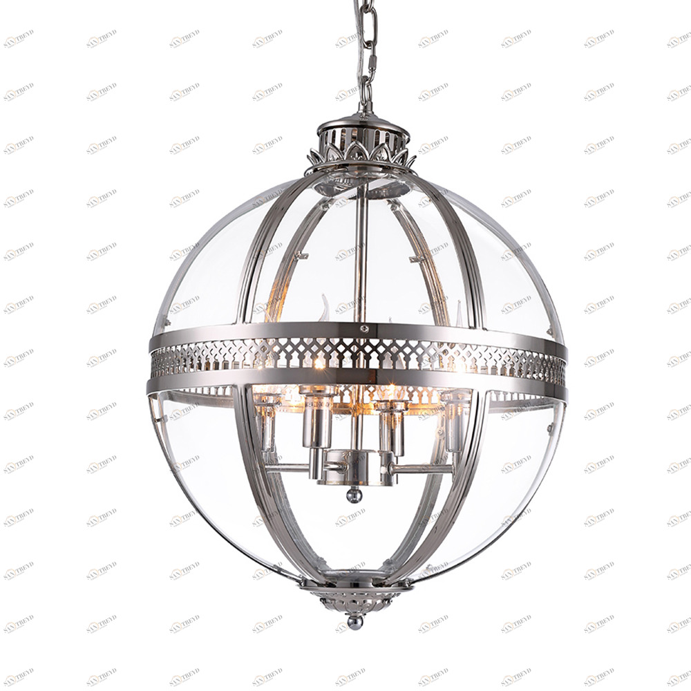 Подвесной светильник Residential 4 nickel от Delight Collection KM0115P-4M nickel DELIGHT ДИЗАЙНЕРСКИЕ 243644 Прозрачный;никель 